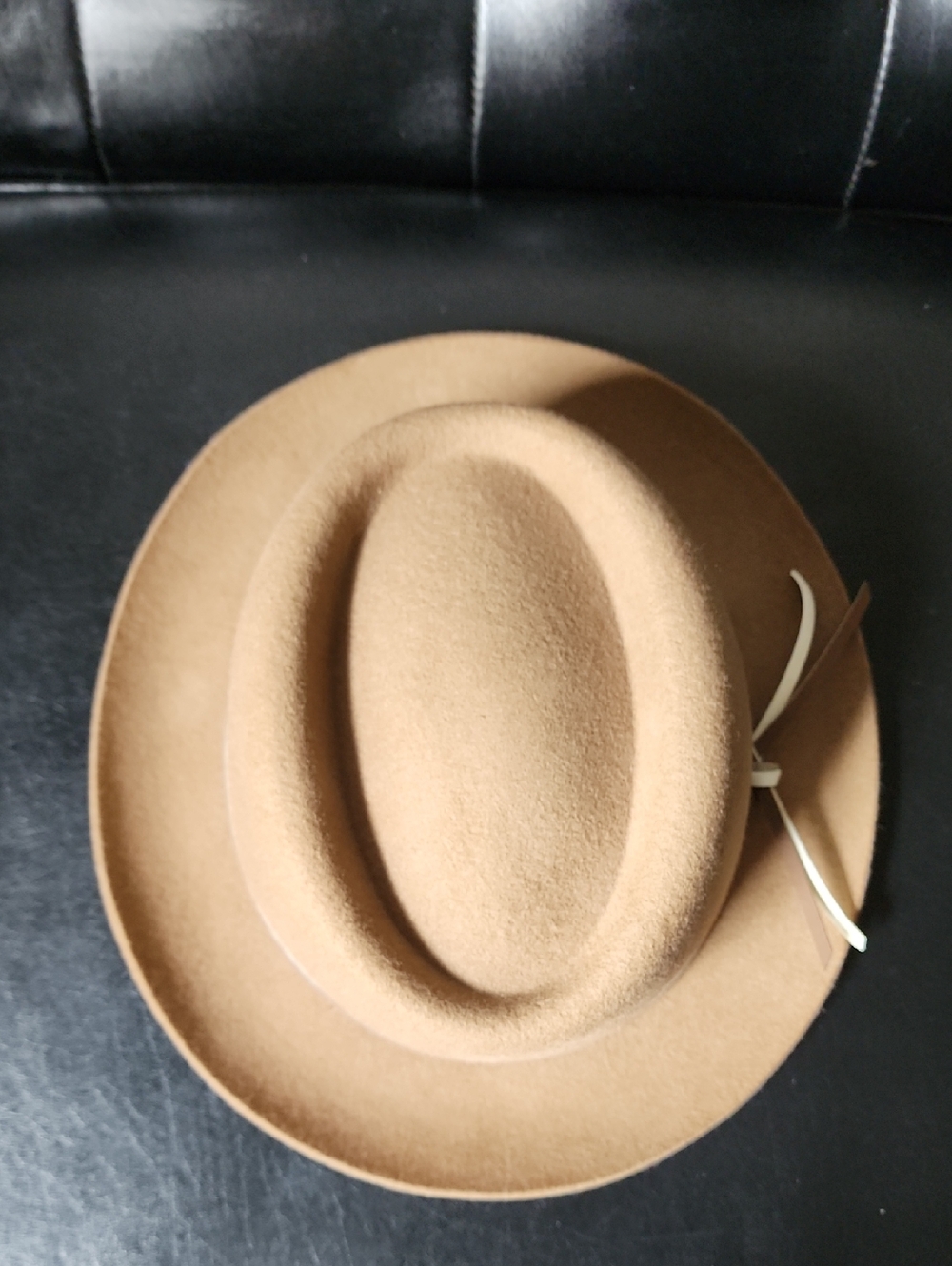 Gigi Pip Ruth Trilby Tan Wool Fedora Tall Crown Rancher Western Boho Hat - Picture 5 of 8